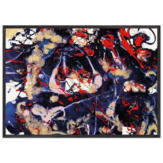 Untitled  SFP94-77  SFF 1753  - Sam Francis 70x100 cm / 28x40 inches Framed Art Print – Black Wooden Frame