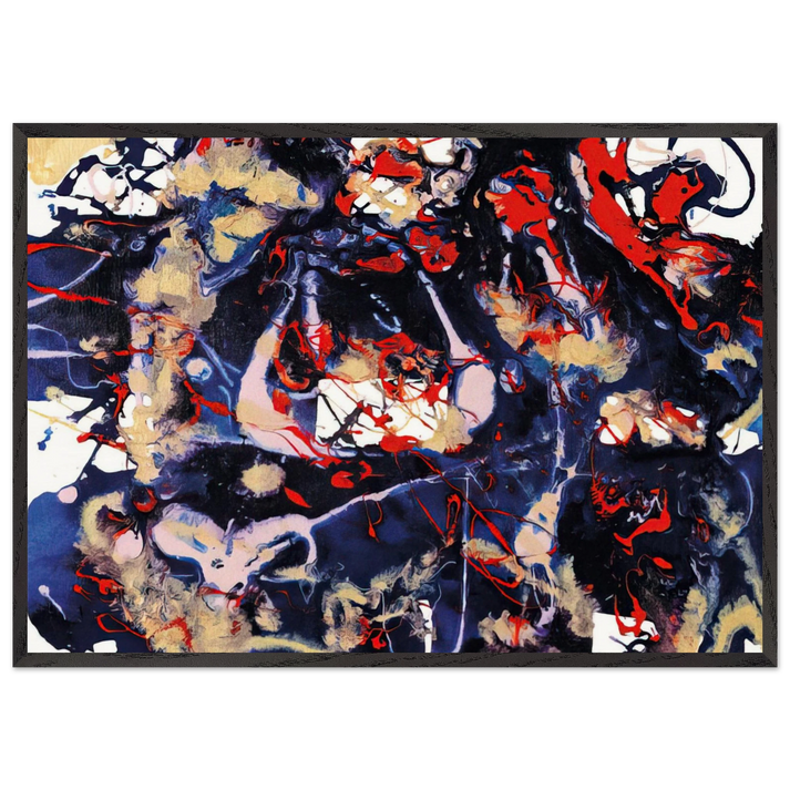 Untitled  SFP94-77  SFF 1753  - Sam Francis 70x100 cm / 28x40 inches Framed Art Print – Black Wooden Frame