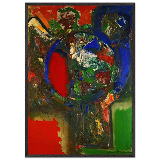 The Bouquet - Hans Hofmann 70x100 cm / 28x40 inches Framed Art Print – Black Wooden Frame