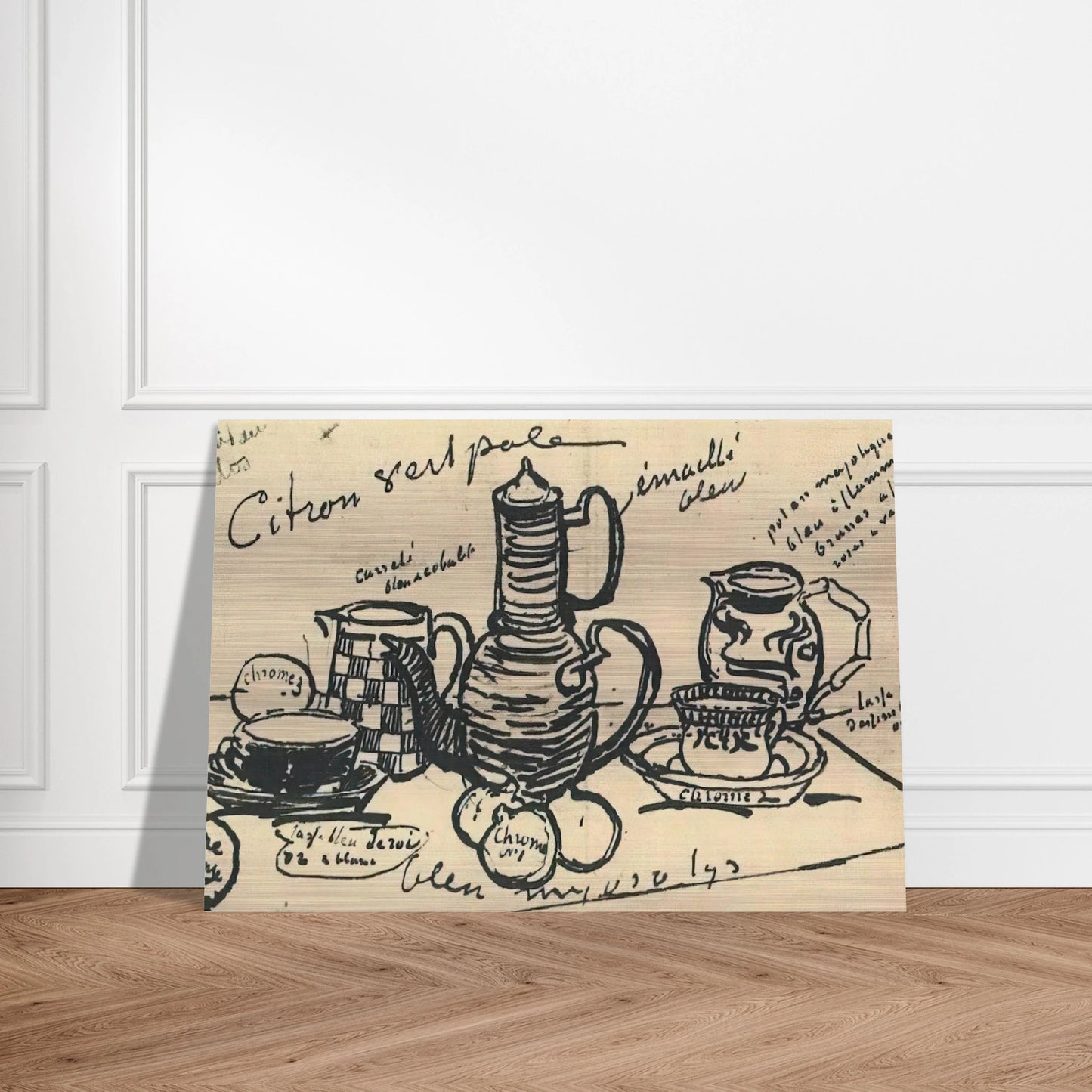Still Life with Coffee Pot - Vincent van Gogh Brushed Aluminum Print - 70x100 cm / 28x40 inches | Vincent van Gogh Aluminum Print | Vincent van Gogh Prints
