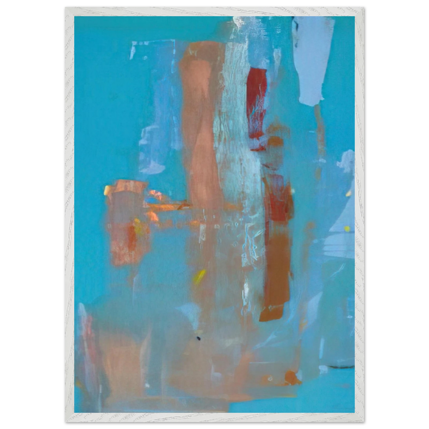 Helen Frankenthaler - In on Blue - 1976 Wall art - 40x40 cm / 16x16 inches - Premium Wooden Framed Poster With Fine Art Paper-canvas - Wood frame