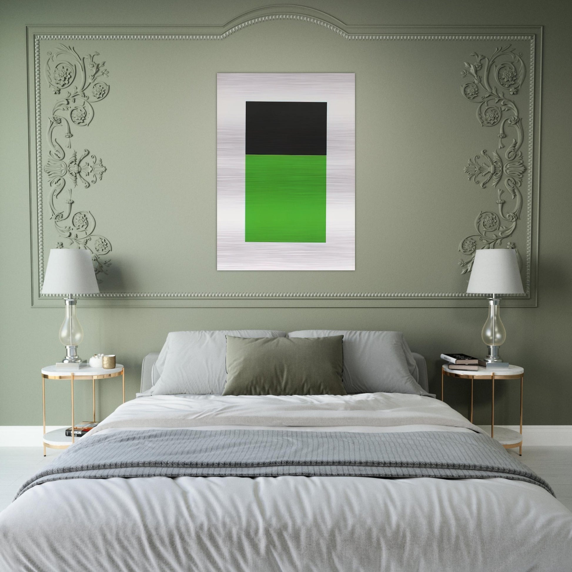 Black-Green from the Series of Ten Lithographs - Ellsworth Kelly Brushed Aluminum Print - 70x100 cm / 28x40 inches | Ellsworth Kelly Aluminum Print | Ellsworth Kelly Prints