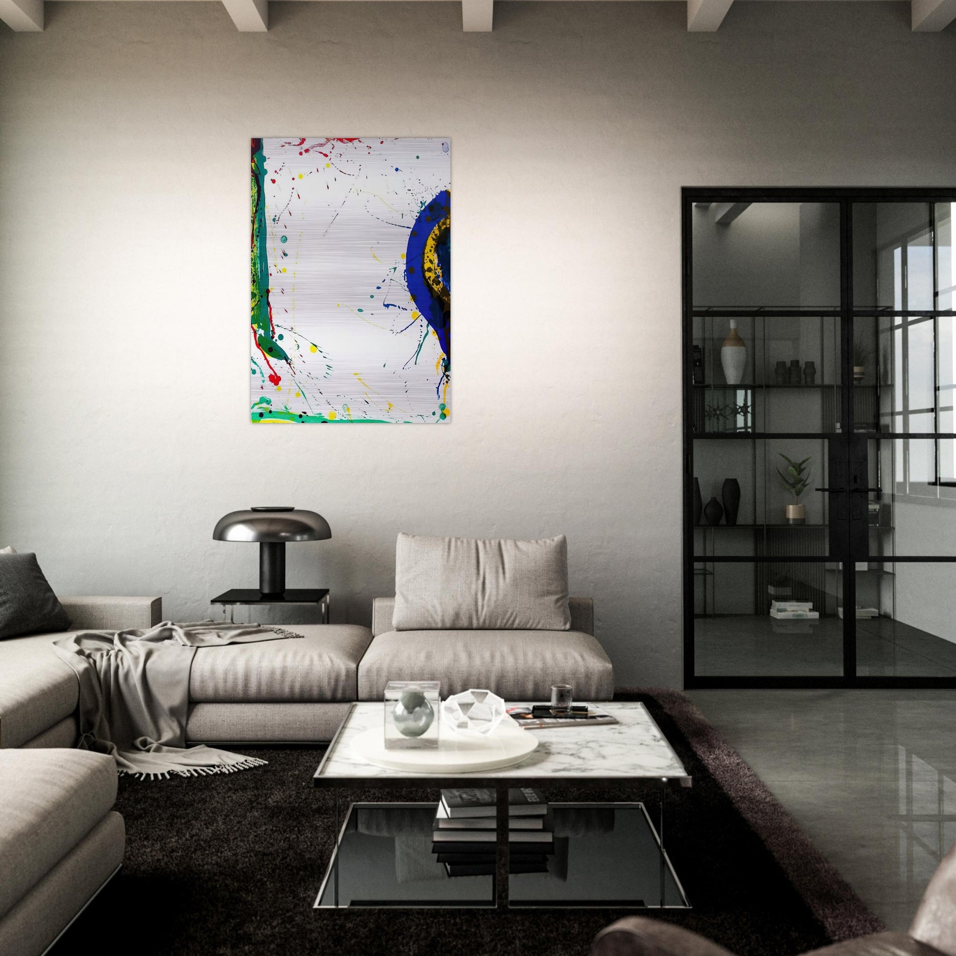Untitled  SF-315  - Sam Francis Brushed Aluminum Print - 70x100 cm / 28x40 inches | Sam Francis Aluminum Print | Sam Francis Prints
