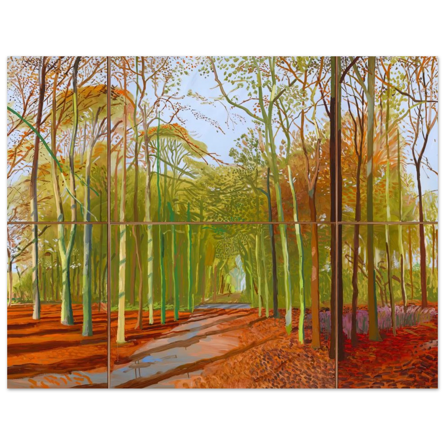David Hockney - Woldgate Woods, 21, 23 & 29 November 2006 - 21x29.7 cm / 8x12" - Premium Wooden Framed Poster With Fine Art Paper-canvas - Black frame