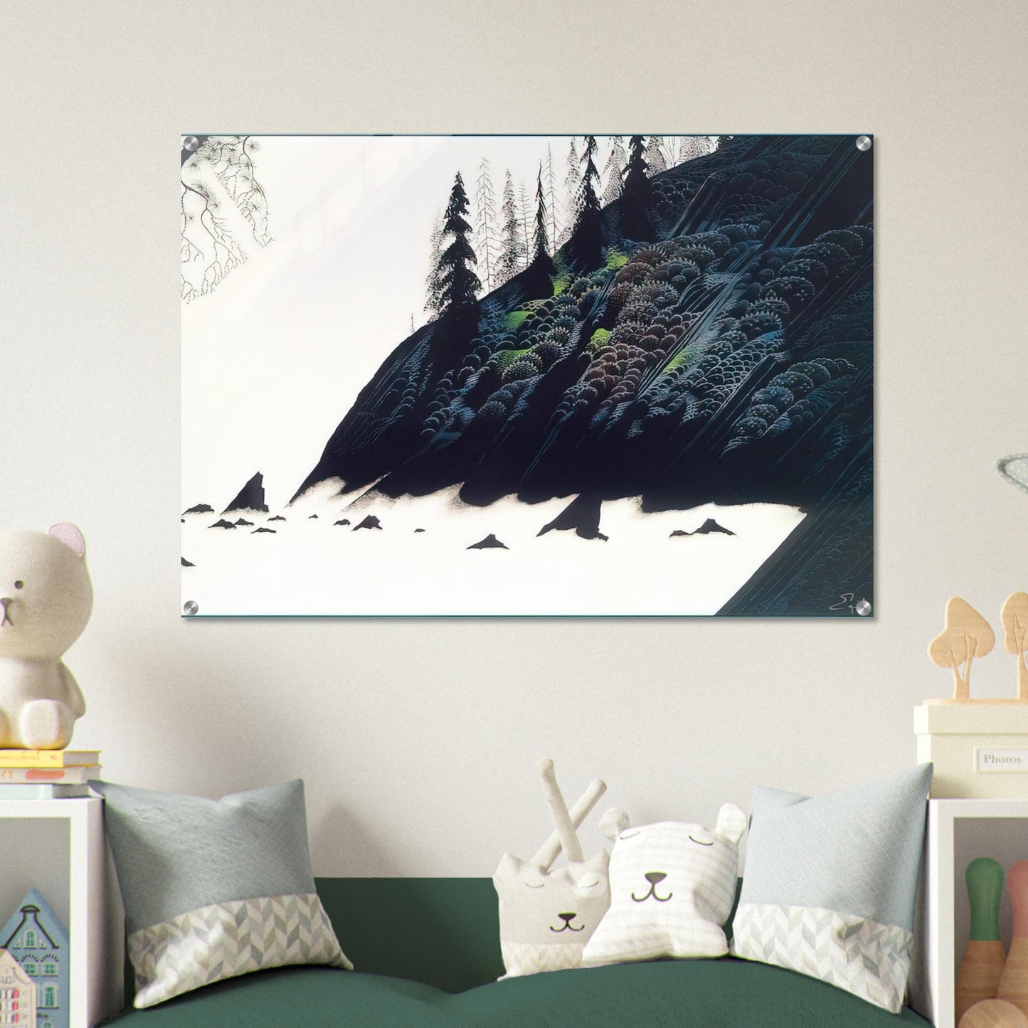 Spruce Redwoods and Pine - Eyvind Earle Acrylic Print - 70x100 cm / 28x40″ inches | Eyvind Earle Wall Art | Eyvind Earle Prints