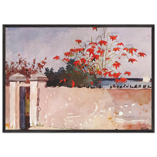A WALL NASSAU - Winslow Homer 70x100 cm / 28x40 inches Framed Art Print – Black Wooden Frame