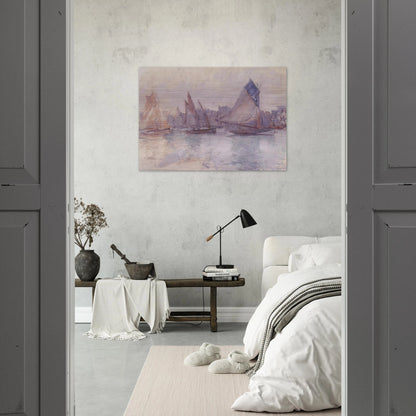 Boats in the Port of Le Havre - claude monet Brushed Aluminum Print - 70x100 cm / 28x40 inches | claude monet Aluminum Print | claude monet Prints