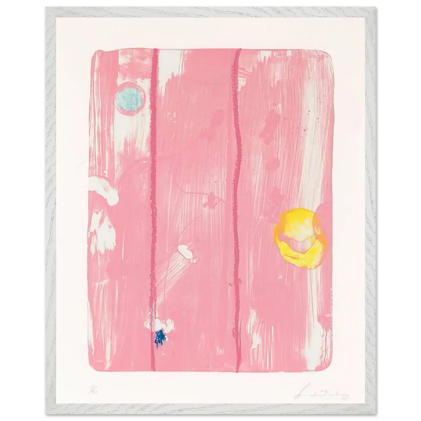 Helen Frankenthaler - Reflections VIII - 1995 Wall art - 28x43  cm / XL (11x17 Inches) - Premium Wooden Framed Poster With Fine Art Paper - White frame