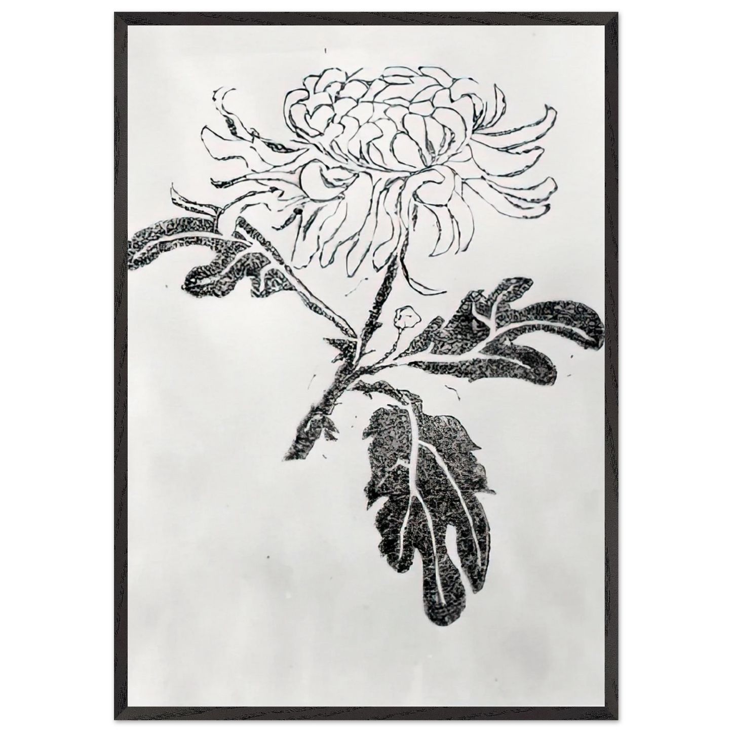 CHRYSANTHEMUM - MC Escher 70x100 cm / 28x40 inches Framed Art Print – Black Wooden Frame | Maurits Cornelis Escher Prints