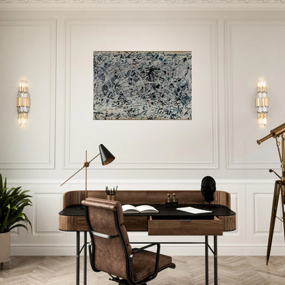 COMPOSITION WHITE BLACK BLUE AND RED ON WHITE 1948 - Jackson Pollock Brushed Aluminum Print - 70x100 cm / 28x40 inches | Jackson Pollock Aluminum Print | Jackson Pollock Prints