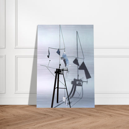 Useless Machine Arrhythmic Carousel - 1953 - Bruno Munari Brushed Aluminum Print - 70x100 cm / 28x40 inches | Bruno Munari Aluminum Print | Bruno Munari Prints