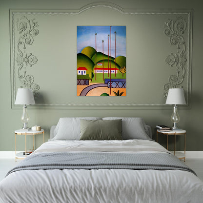 Palm Trees - Tarsila do Amaral Brushed Aluminum Print - 70x100 cm / 28x40 inches | Tarsila do Amaral Aluminum Print | Tarsila do Amaral Prints