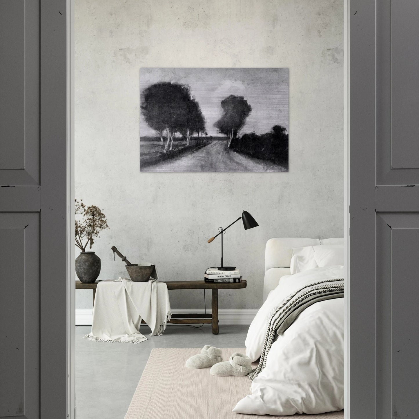 Country Lane with Trees - Vincent van Gogh Brushed Aluminum Print - 70x100 cm / 28x40 inches | Vincent van Gogh Aluminum Print | Vincent van Gogh Prints