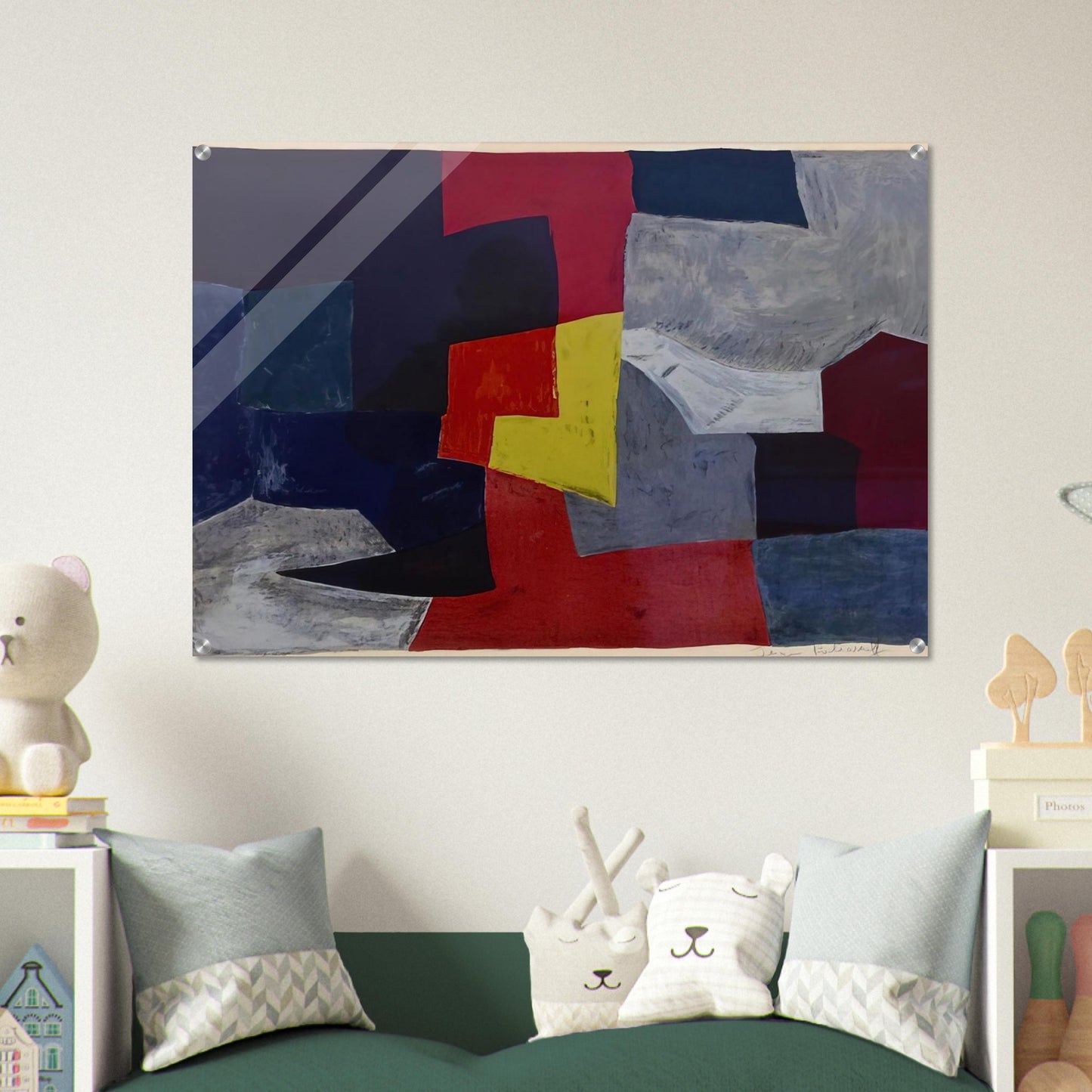 Composition grise, rouge et jaune - 1960 - Serge Poliakoff Acrylic Print - 70x100 cm / 28x40″ inches