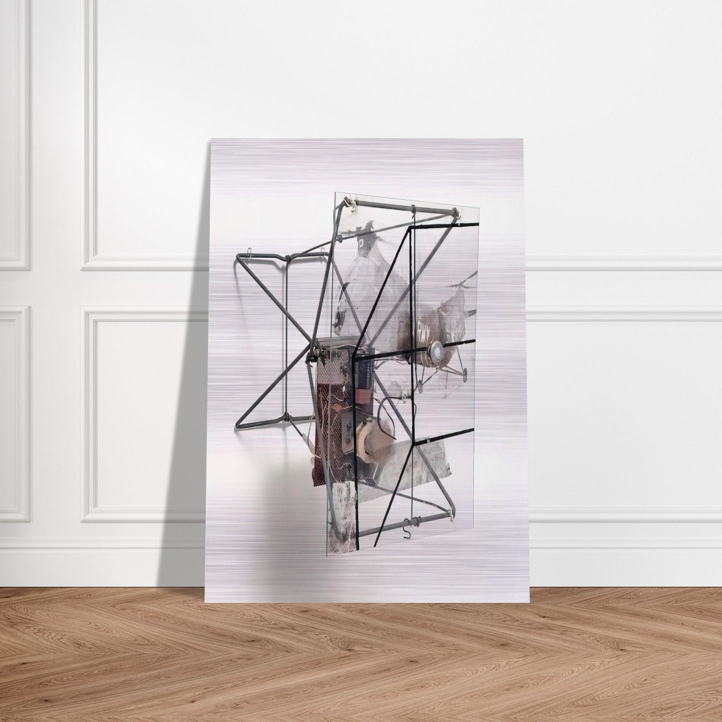 DRY CELL 1963 - Robert Rauschenberg Brushed Aluminum Print - 70x100 cm / 28x40 inches | Robert Rauschenberg Aluminum Print | Robert Rauschenberg Prints