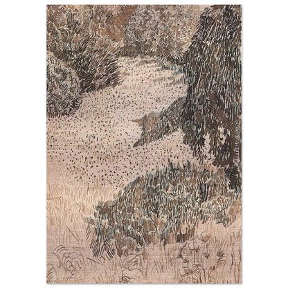 The Corner of the Park - Vincent van Gogh Brushed Aluminum Print - 70x100 cm / 28x40 inches | Vincent van Gogh Aluminum Print | Vincent van Gogh Prints