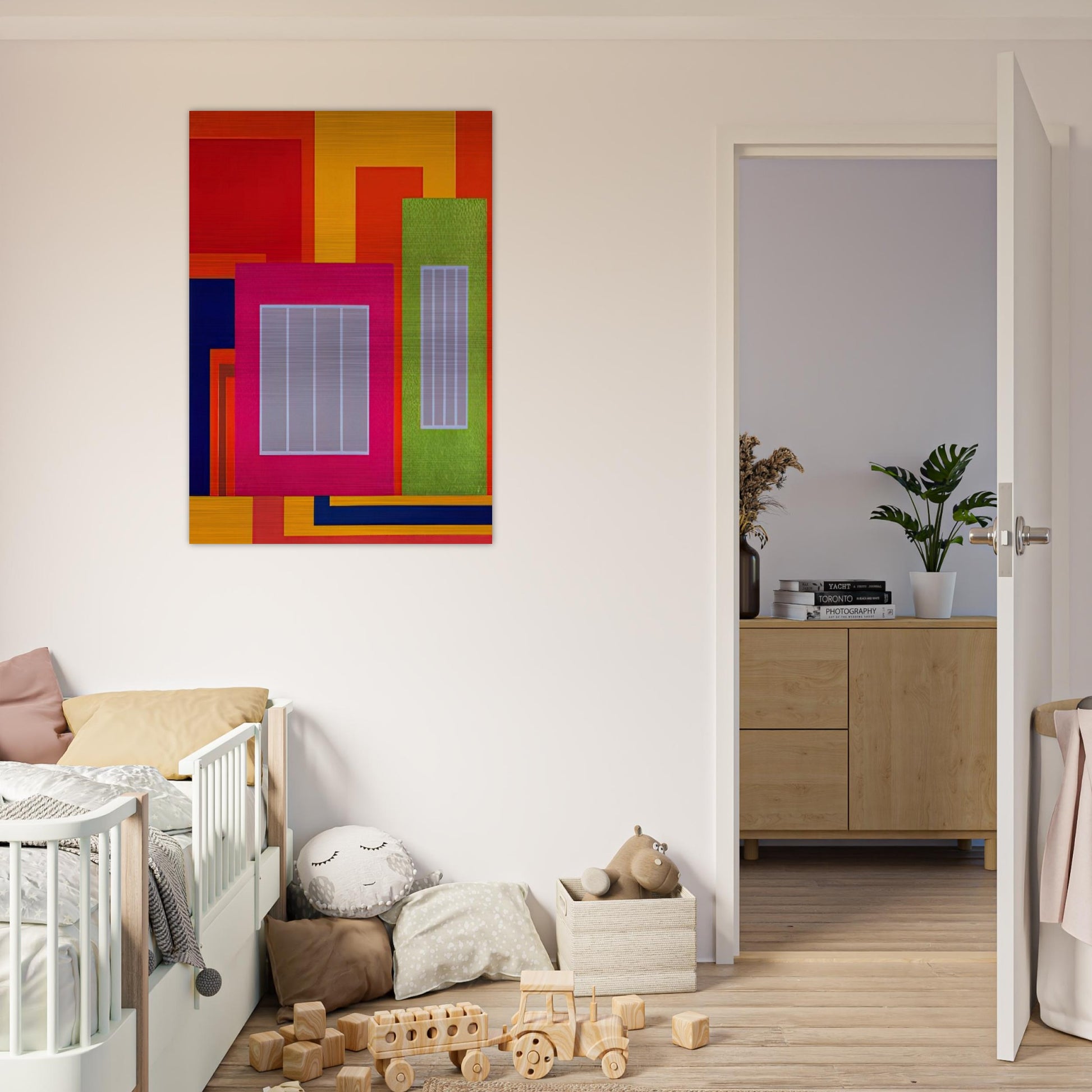Joy Pop - 1998 - Peter Halley Brushed Aluminum Print - 70x100 cm / 28x40 inches | Peter Halley Aluminum Print | Peter Halley Prints