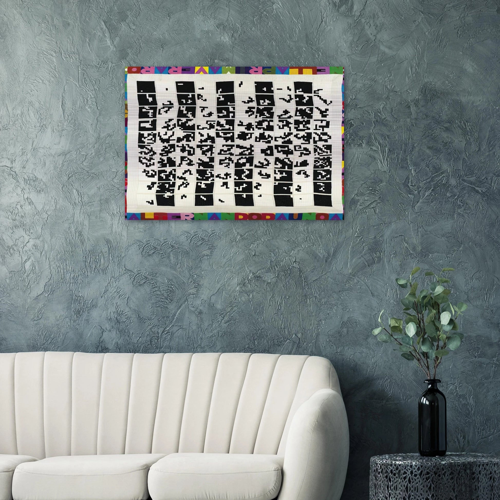 ALTERNANDO DA UNO A CENTO E VICEVERSA 1977 - Alighiero Boetti Brushed Aluminum Print - 70x100 cm / 28x40 inches | Alighiero Boetti Aluminum Print | Alighiero Boetti Prints