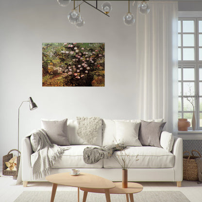 Rosebush in Blossom - Vincent van Gogh Brushed Aluminum Print - 70x100 cm / 28x40 inches | Vincent van Gogh Aluminum Print | Vincent van Gogh Prints