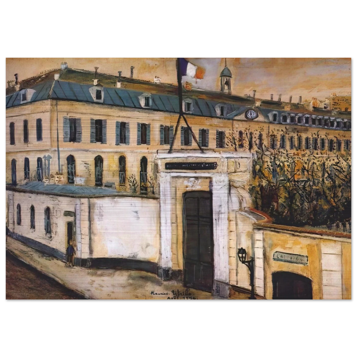MILITARY HOSPITAL - Maurice Utrillo Brushed Aluminum Print - 70x100 cm / 28x40 inches | Maurice Utrillo Aluminum Print | Maurice Utrillo Prints