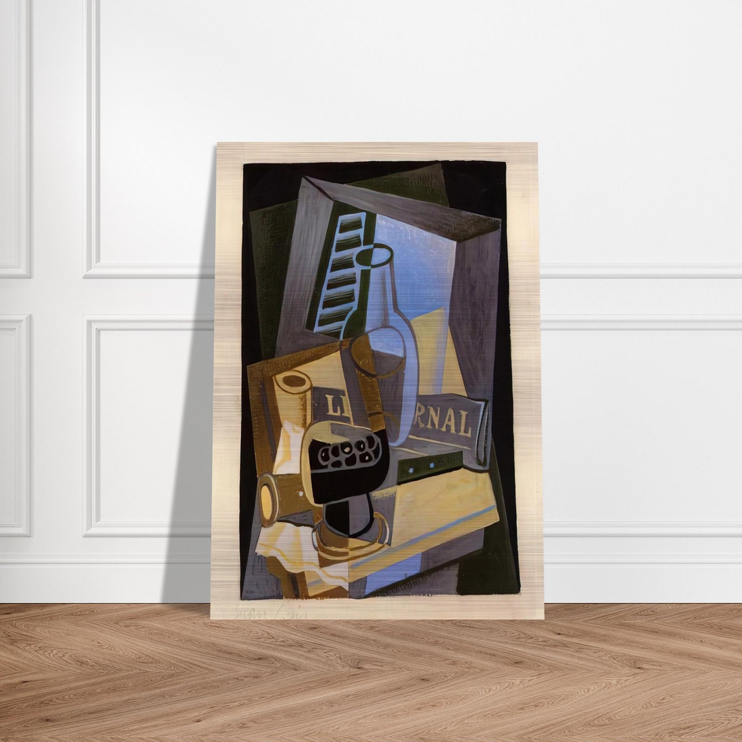 STILL LIFE IN FRONT OF THE WIINDOW 1922 - Juan Gris Brushed Aluminum Print - 70x100 cm / 28x40 inches | Juan Gris Aluminum Print | Juan Gris Prints