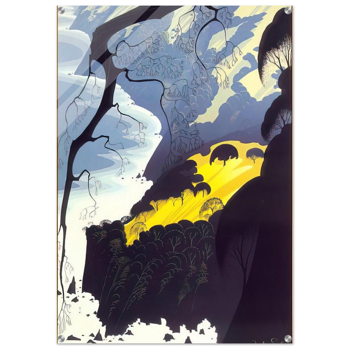 Carmel Highlands - Eyvind Earle Acrylic Print - 70x100 cm / 28x40″ inches