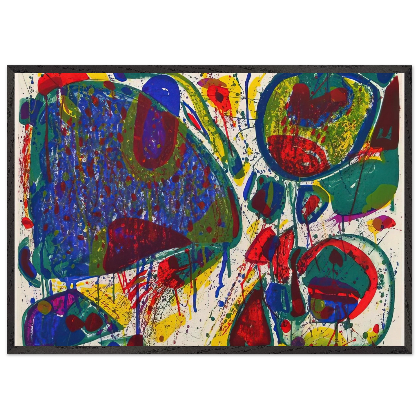 Variant III  from Bright Jade Ghost  - Sam Francis 70x100 cm / 28x40 inches Framed Art Print – Black Wooden Frame