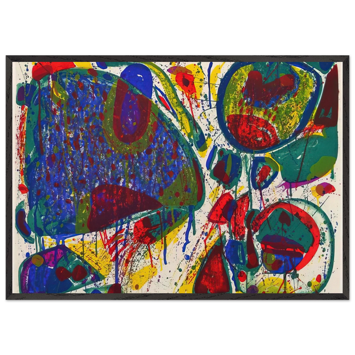 Variant III  from Bright Jade Ghost  - Sam Francis 70x100 cm / 28x40 inches Framed Art Print – Black Wooden Frame