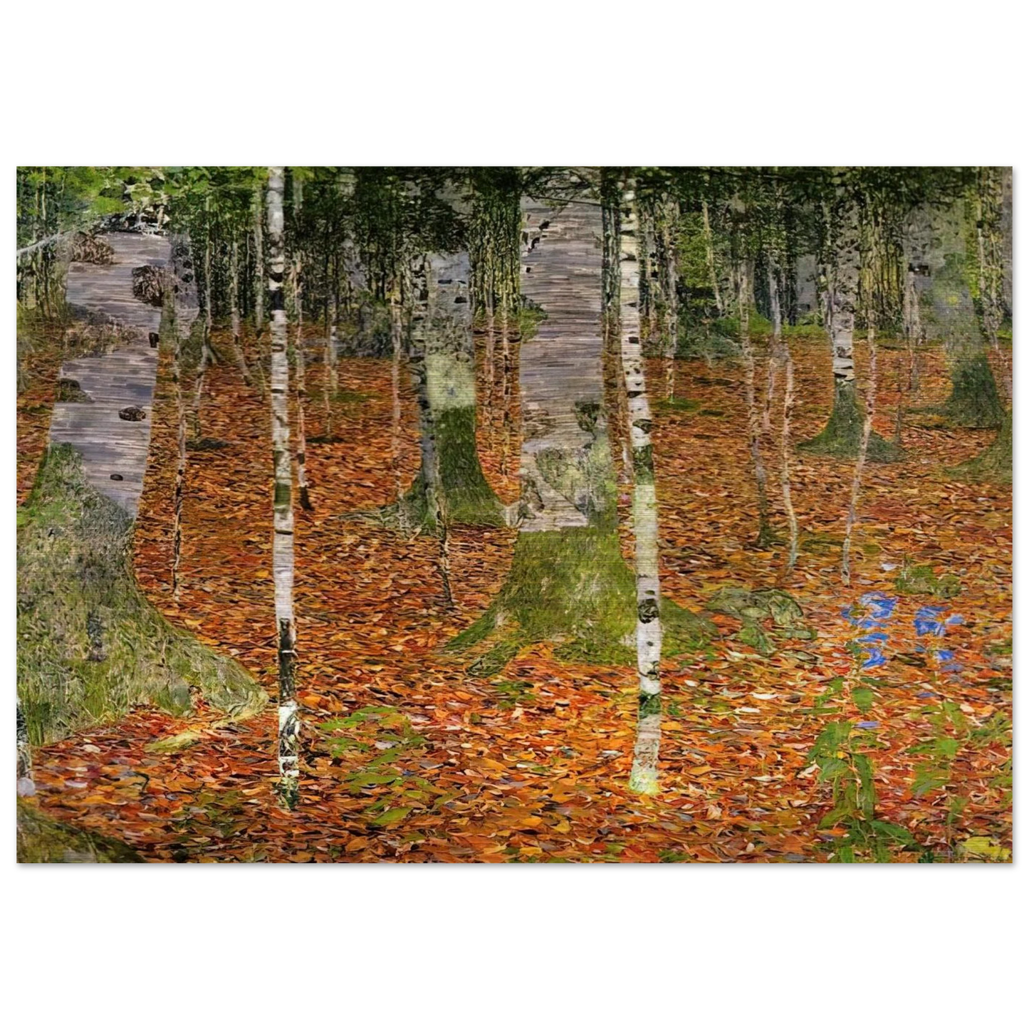 FARMHOUSE WITH BIRCH TREES 1903 - Gustav Klimt Brushed Aluminum Print - 70x100 cm / 28x40 inches | Gustav Klimt Aluminum Print | Gustav Klimt Prints