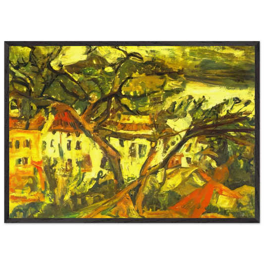 LANDSCAPE OF THE SOUTH OF FRANCE - Chaim Soutine 70x100 cm / 28x40 inches Framed Art Print – Black Wooden Frame