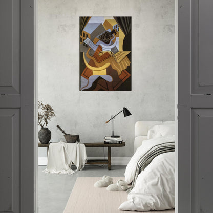 PEDISTAL TABLE IN FRONT OF THE WINDOW 1921 - Juan Gris Brushed Aluminum Print - 70x100 cm / 28x40 inches | Juan Gris Aluminum Print | Juan Gris Prints