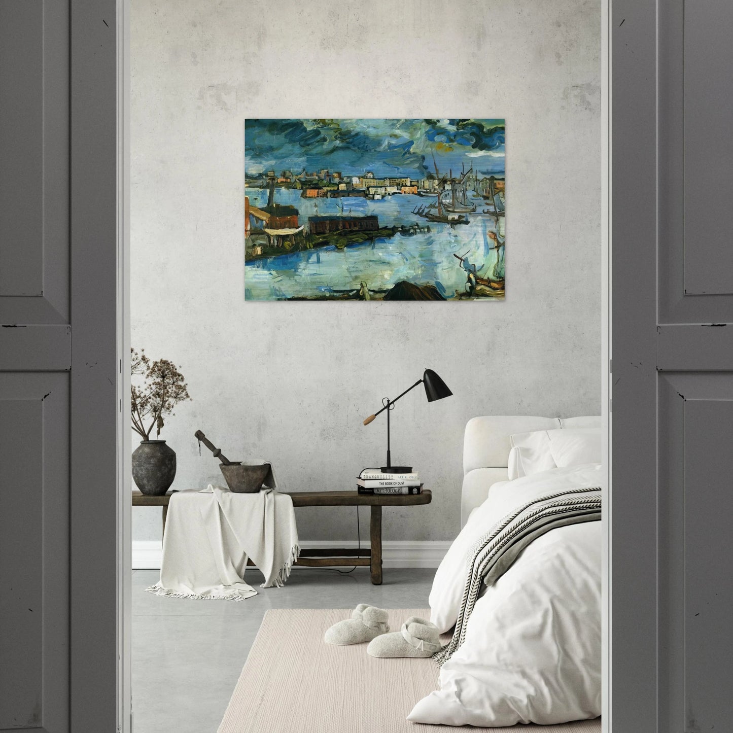 STOCKHOLM HARBOUR - OSKAR KOKOSCHKA Brushed Aluminum Print - 70x100 cm / 28x40 inches | OSKAR KOKOSCHKA Aluminum Print | OSKAR KOKOSCHKA Prints