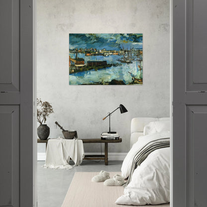 STOCKHOLM HARBOUR - OSKAR KOKOSCHKA Brushed Aluminum Print - 70x100 cm / 28x40 inches | OSKAR KOKOSCHKA Aluminum Print | OSKAR KOKOSCHKA Prints