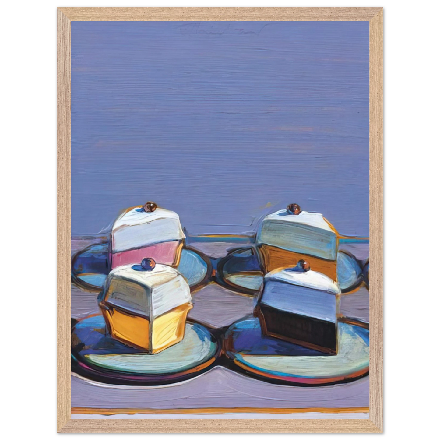 Wayne Thiebaud - Meringue Mix - 1999 Wall Art - 30x40 cm / 12x16 inches - Premium Wooden Framed Poster With Fine Art Paper - Black frame