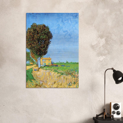 A Lane near Arles - Vincent van Gogh Brushed Aluminum Print - 70x100 cm / 28x40 inches | Vincent van Gogh Aluminum Print | Vincent van Gogh Prints