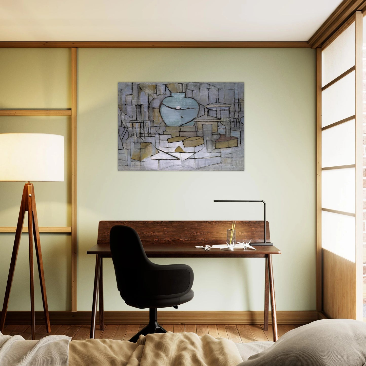 Still Life with Gingerpot 2 - Piet Mondrian Brushed Aluminum Print - 70x100 cm / 28x40 inches | Piet Mondrian Aluminum Print | Piet Mondrian Prints