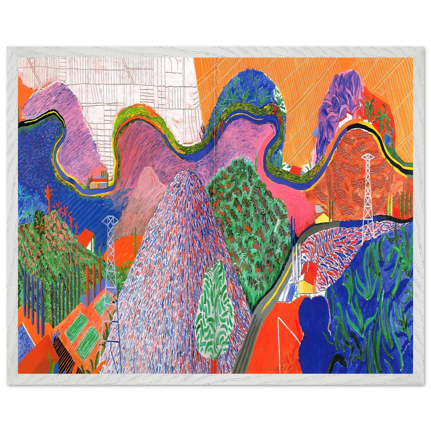 David Hockney - David Hockney Wall art - 20x25 cm / 8x10 inches - Premium Wooden Framed Poster With Fine Art Paper-canvas - Black frame