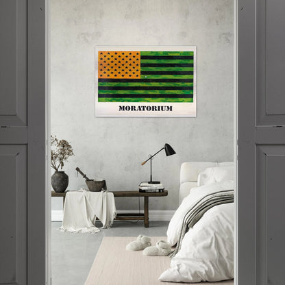 MORATORIUM FLAG - Jasper Johns Brushed Aluminum Print - 70x100 cm / 28x40 inches | Jasper Johns Aluminum Print | Jasper Johns Prints