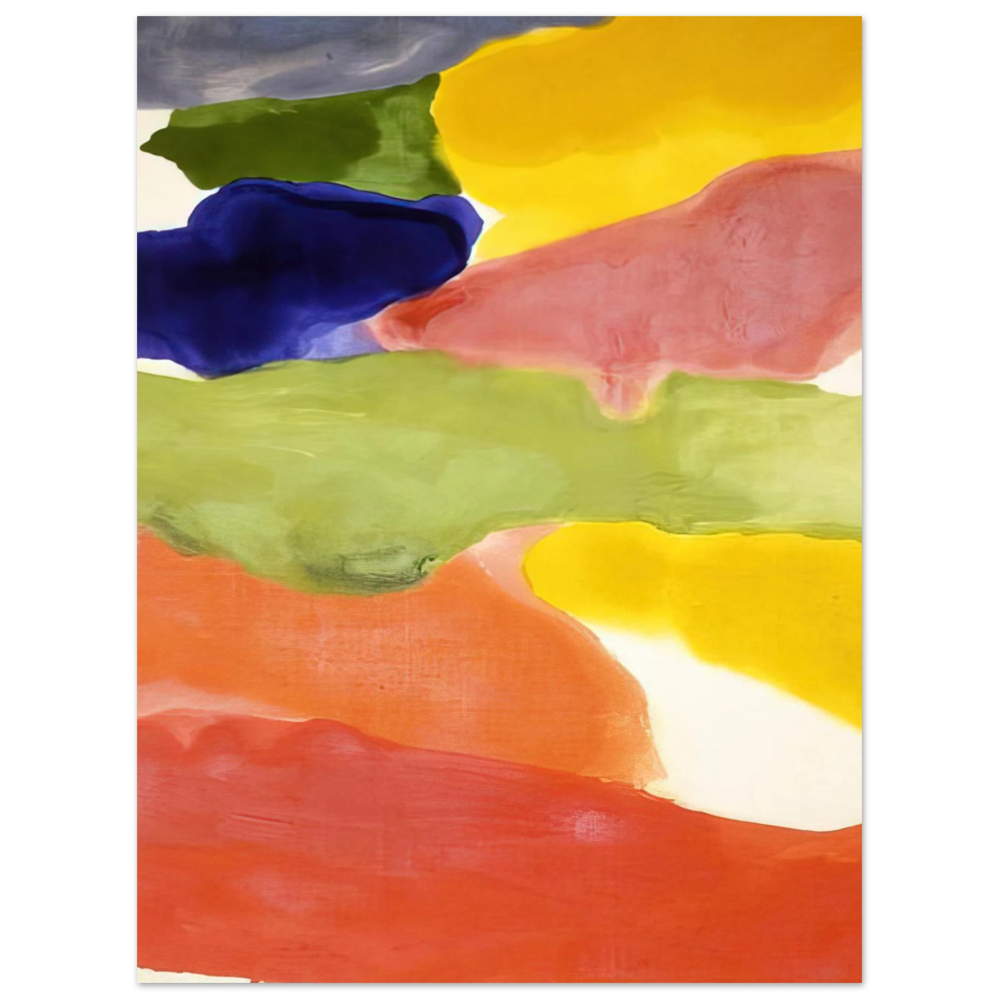 Helen Frankenthaler - Tutti-Fruitti - 1966 Wall art - 50x70 cm / 20x28 inches - Premium Wooden Framed Poster With Fine Art Paper-canvas - White frame