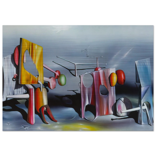 Reply to Red - Yves Tanguy Brushed Aluminum Print - 70x100 cm / 28x40 inches | Yves Tanguy Aluminum Print | Yves Tanguy Prints
