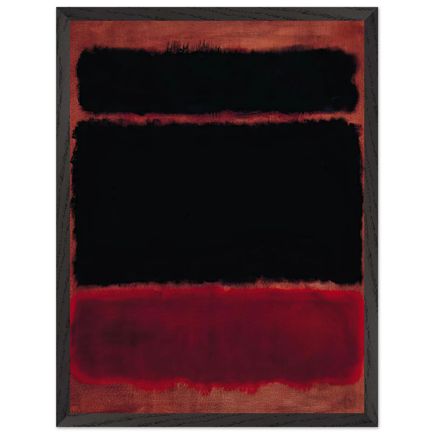 Mark Rothko - Black in Deep Red - 1957 Wall Art - 30x40 cm / 12x16 inches - Premium Wooden Framed Poster With Fine Art Paper-canvas - Black frame