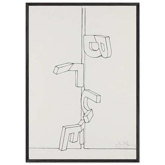 BENT BLUE 1971 - Jasper Johns 70x100 cm / 28x40 inches Framed Art Print – Black Wooden Frame