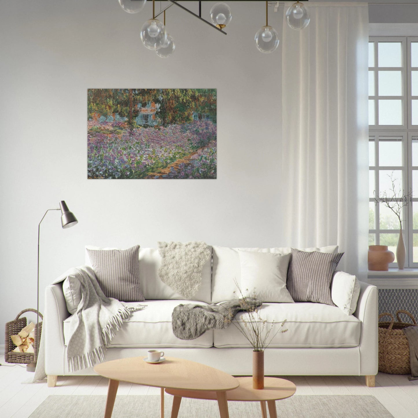 The Artist's Garden at Giverny - claude monet Brushed Aluminum Print - 70x100 cm / 28x40 inches | claude monet Aluminum Print | claude monet Prints