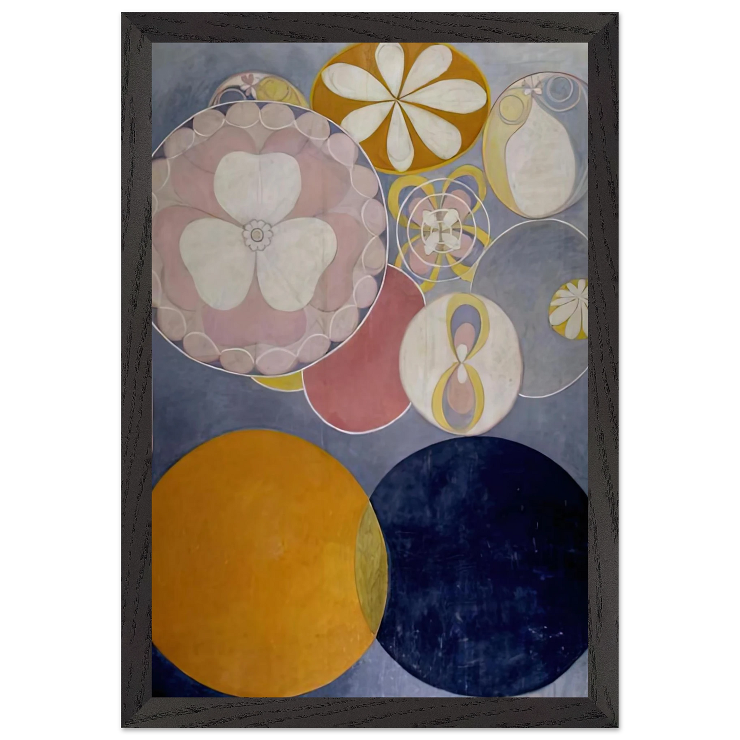 Hilma af Klint - DE TIO ST RSTA N 2 BARNAALDERN 1907 Wall art - 15x20 cm / 6x8 inches - Premium Wooden Framed Poster With Fine Art Paper-canvas - White frame