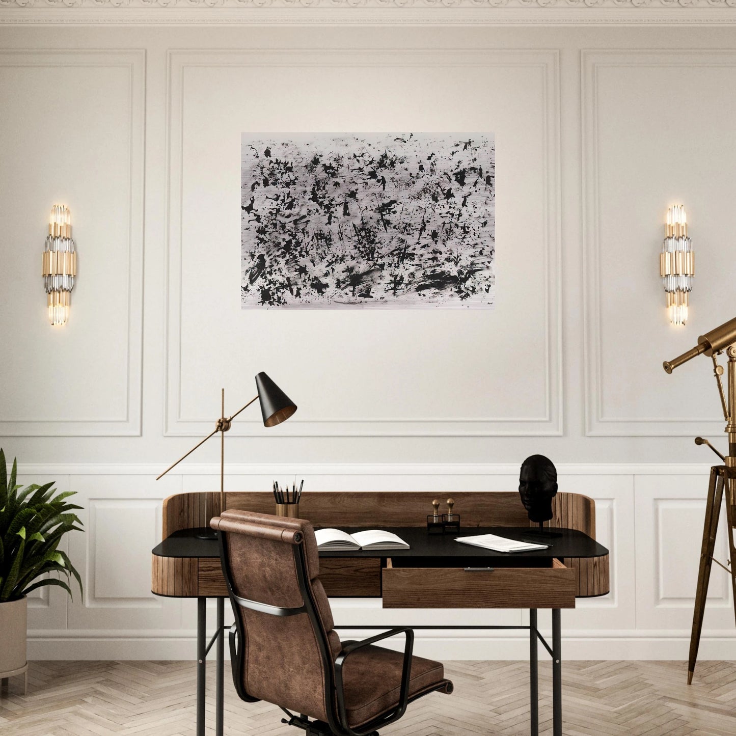 UNTITLED 1962 - Henri Michaux Brushed Aluminum Print - 70x100 cm / 28x40 inches | Henri Michaux Aluminum Print | Henri Michaux Prints