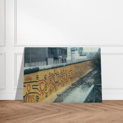 BERLIN MURAL 1986 - Keith Haring Brushed Aluminum Print - 70x100 cm / 28x40 inches | Keith Haring Aluminum Print | Keith Haring Prints