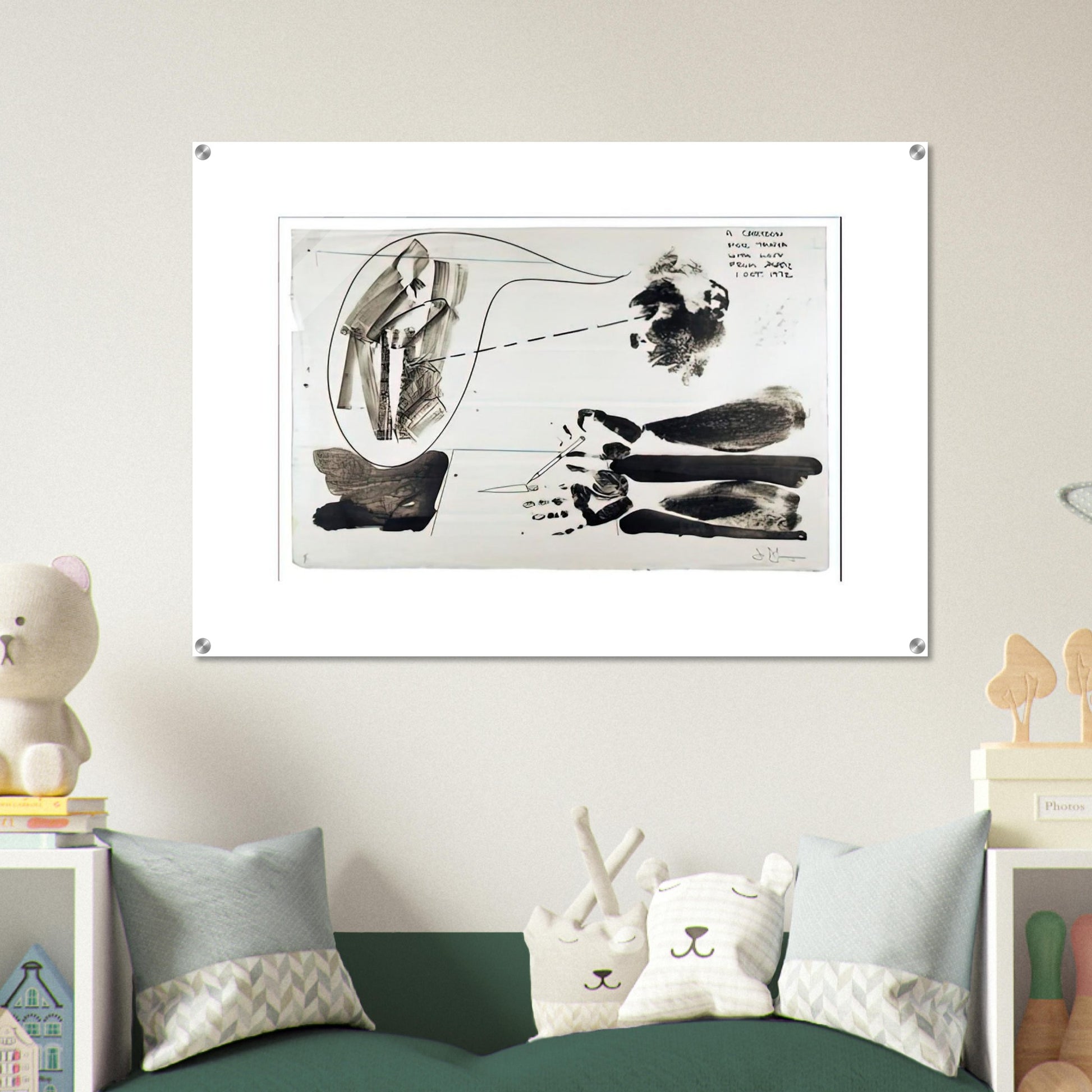 CARTOON FOR TANYA 1972 - Jasper Johns Acrylic Print - 70x100 cm / 28x40″ inches