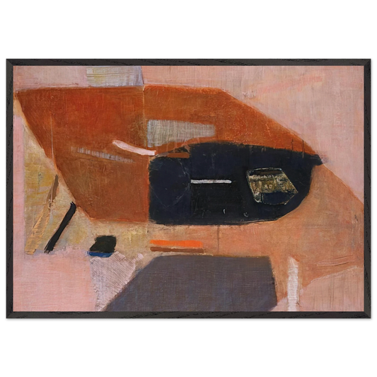 Number 2 - 1954 - Kenzo Okada 70x100 cm / 28x40 inches Framed Art Print – Black Wooden Frame