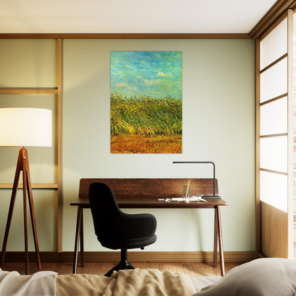 Wheat Field with a Lark - Vincent van Gogh Brushed Aluminum Print - 70x100 cm / 28x40 inches | Vincent van Gogh Aluminum Print | Vincent van Gogh Prints