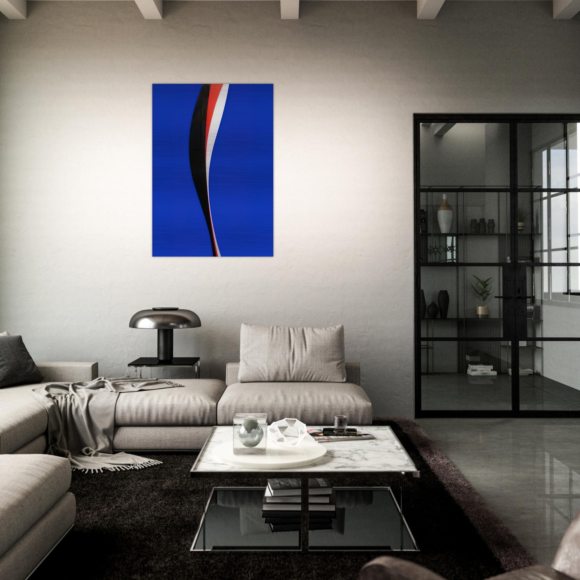 Untitled - Hard Edge Painting - Lorser Feitelson Brushed Aluminum Print - 70x100 cm / 28x40 inches | Lorser Feitelson Aluminum Print | Lorser Feitelson Prints